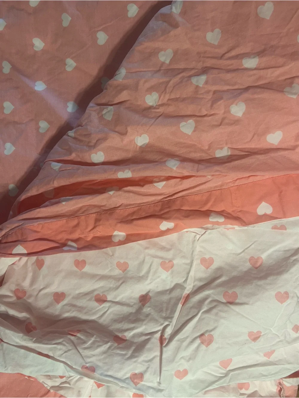 Pottery Barn Kids Pink Heart-Print Duvet Cover and Sham (Coral like Pink)
